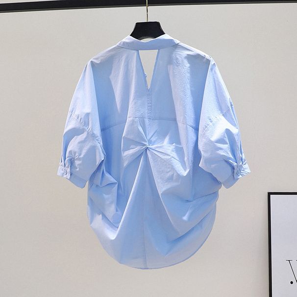premium linen shirt for women breathable white & raspberry pink blouse with polo collar & relaxed fit_ecoleips.com