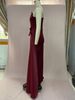 Elegant Summer Evening Dress For Women - One Shoulder High Waist Slit Maxi Dress With Lace Detail, Plus Size Formal Gown For Banquet & Party_ecoleips.com