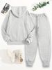 Women's Autumn And Winter Casual Fashion New York Letter Printed Thick Fleece Warm Hooded Sweatshirt+sports Pants Set-731_ecoleips.com
