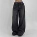 Cross-border Vintage Washed Drapey Jeans For Women, High-waisted, Straight, Loose, Slimming, Wide-leg, Floor-length,_ecoleips.com