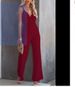 Women's Clothing American Style Women's Deep V Neck Backless Jumpsuit Long Solid Color Slim Fit Sleeveless Jumpsuit For Women_ecoleips.com