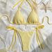 Women's Clothing Swimsuit Female Sexy Backless Straps Solid Color Bikini_ecoleips.com