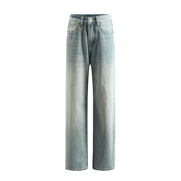 Women’s Clothing New Retro Slim Hip 076H Blue Washed Denim Loose Straight Jeans Female 3072_ecoleips.com