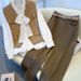 "Elegant Tweed Vest Set – Chic Long-Sleeve Blouse & Matching Pants (S-2XL, Sophisticated Office Wear)"_ecoleips.com