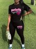 Women's Casual Loose And Fashionable Lip Print And Letter Pattern Printed Loose T-shirt+cropped Pants Two-piece Set Home Sportswear Daily Wear-463_ecoleips.com