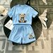 Women's Clothing 2026 New Fashionable Casual Sports Suit For Women, Summer Style, Chic And Youthful, Two Piece Set With T Shirt And Shorts (P)_ecoleips.com