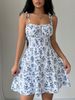 2026 Summer New Style Women's Best-selling Flowery Ruffled Short Sleeve Dress With Square Neck And Gentle Style Short Skirt_ecoleips.com