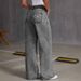 Women's Clothing Retro Bow Embroidery Washed Jeans Women's Sweet And Spicy Straight Loose Trousers_ecoleips.com