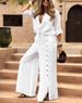 Women's Clothing Women's Long Sleeved Top For Business Casual Button Down Hem With Pockets European And American Style_ecoleips.com