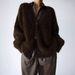 Women's Clothing Luxury Faux Mink Knit Cardigan Women's V-Neck Long Sleeve Oversized Sweater Coat For Autumn Winter_ecoleips.com