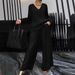 Women's Stretch Polyester Travel Pantsuit - Elastic Lounge Set With Long Sleeve & Trousers (10 Colors, S-5xl)_ecoleips.com
