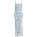 2025 Summer New Women's Sexy Fashion French Light Luxury Floral Strap Slim Dress_ecoleips.com
