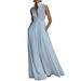 Elegant Waist-Defining Long Sleeve Pleated Maxi Dress For Vacation, Colorful Dress Versatile Style Companion_ecoleips.com