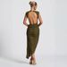 Women's Clothing Slim Sleeveless Heart Texture Backless Slit Irregular Sexy Tight Dress Women_ecoleips.com