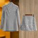 K New Gray Tailored Suit Set With Beaded And Sequin Details For Women's Fashion Short Skirt Two-Piece Set_ecoleips.com