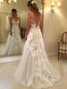 Women's Clothing Double shoulder deep V-neck slim slim lace sexy bag shoulder train wedding dress_ecoleips.com