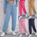 Women's Casual Long Pants, Loose Fleece Jogger Pants_ecoleips.com