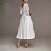 2025 New Long Sleeved Wedding Dress Deep V Neck Lace Slim Fit mid Length Fashionable Wedding Gown for Brides_ecoleips.com