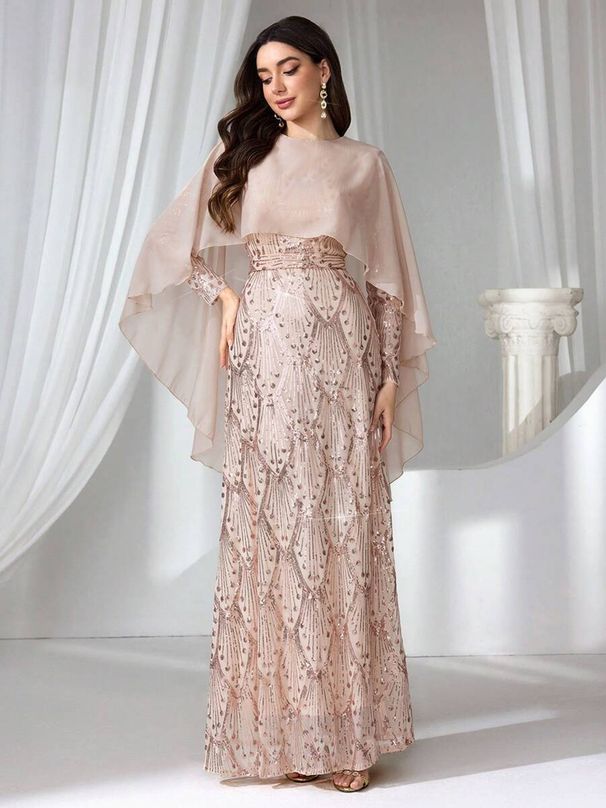 European American Foreign Trade Cross-border Wholesale Elegant Long Gown For Banquets, Exuding Cool And Powerful Aura Of_ecoleips.com
