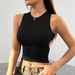 Women's Clothing Solid Color Tight Short Sleeveless Vest Top_ecoleips.com