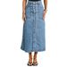 Women's Clothing Blue Button Down Midi Denim Skirt European American Style Women's Bottoms Fashion_ecoleips.com