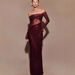 Elegant Rhinestone Off-Shoulder Long Sleeve Dress - Hollow Out Waist Tailored Mermaid Evening Gown_ecoleips.com