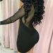 2025 Women's Long Sleeve Semi-Transparent Geometric Evening Polyester Mini Dress_ecoleips.com