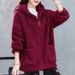 Women's Clothing Fleece Hooded Zip-Up Sweatshirt - Cozy Winter Pullover With Pockets, Oversized Lazy Style, Soft Sherpa Lining (Multiple Colors)_ecoleips.com
