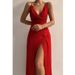 Summer V-Neck, Strapless, Slit, Fashionable, Fitted Dress For Women_ecoleips.com