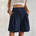 2025s 2025 Summer New Elegant Commuter Pants Women's Casual High Waist Wide Leg Shorts_ecoleips.com
