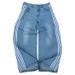 Women's Clothing Retro Personality Street Jeans Striped Design Straight Wide Leg Pants Loose Casual Pants_ecoleips.com