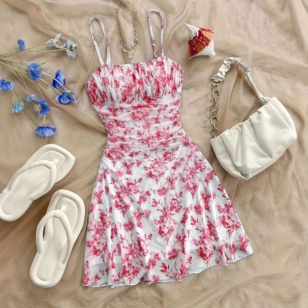 Women's Clothing Sexy Temperament Dress Holiday Style Backless Sling Seaside Beach Short Skirt_ecoleips.com