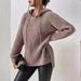 Women's Clothing Cozy Oversized Hooded Sweater Women's Casual Knit Pullover For Streetwear & Layering_ecoleips.com