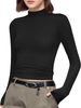 . European And American Cross-Border 2023 Autumn Women's New Solid Color High-Neck Slim Fit Long Sleeve T-Shirt Top_ecoleips.com