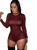 K Women's Fashionable And Sexy Round Neck Long Sleeved Leopard Print Tight Fit Jumpsuit. Without Accessories_ecoleips.com