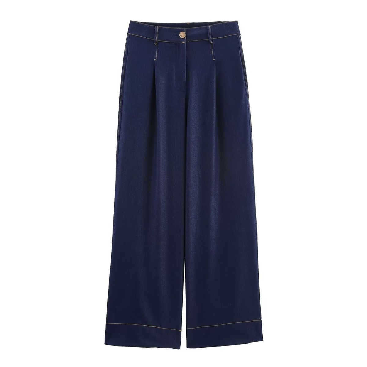Women's Clothing ZARZ Contrast Stitch Jacket & Wide-Leg Pants Set – Trendy Two-Piece Outfit For Women_ecoleips.com
