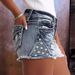 Women's Clothing Ripped Denim Shorts Elastic Slim Fit Versatile Jeans Embroidered Denim Shorts_ecoleips.com