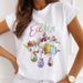 Women’s Clothing Easter T Shirt For Women, Easter Short Sleeved Tops, Rabbit Print Tops, Plus Size Women_ecoleips.com