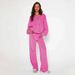 Women's Clothing Women's Fashion Loose Velvet Hooded Long Sleeves Large Pocket Zipper Straight Pants Suit_ecoleips.com
