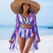 Women’s Clothing new high end fashion sexy mesh blouse multi color three piece bikini BIKINI women's swimsuit_ecoleips.com