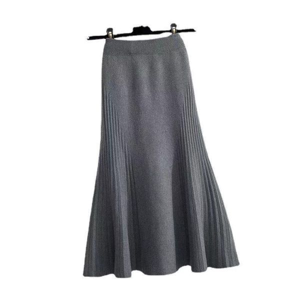 Midi Bodycon Knit Skirt With Fishtail Hem | High-Waisted Stretchy Pencil Skirt In Black/Beige/Gray (Office To Date Night Essential)_ecoleips.com