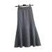 Midi Bodycon Knit Skirt With Fishtail Hem | High-Waisted Stretchy Pencil Skirt In Black/Beige/Gray (Office To Date Night Essential)_ecoleips.com