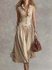 Women's Slim Fit Maxi Dress Sleeveless Notched Collar Long Dress Parisian Elegance_ecoleips.com