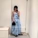 CZ ZHANG Commuting Fashionable Light Spring Korean Style Strap Bow Solid Color A-Line Strapless Dress B16292_ecoleips.com