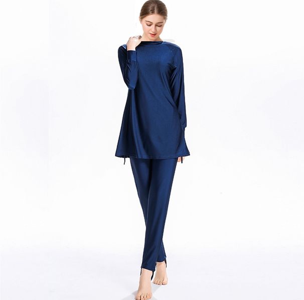 Muslim Conservative Swimwear Hui Ethnic Two-Piece Hooded Swimsuit Set L098_ecoleips.com