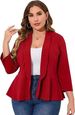 2026 New Model Cross-Border Foreign Trade Independent Station Comfortable Casual Women's Plus Size Ruffle Blazer_ecoleips.com