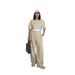 Women's Clothing Solid Color Round Neck Short Sleeved Women's Sweatshirt Fashion Casual Wide Leg Pants Suit_ecoleips.com