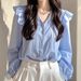 This Year's Popular Beautiful Blouse Has Light Luxury High-end Feel, A French Niche Style, And Is An Exquisite Blue_ecoleips.com