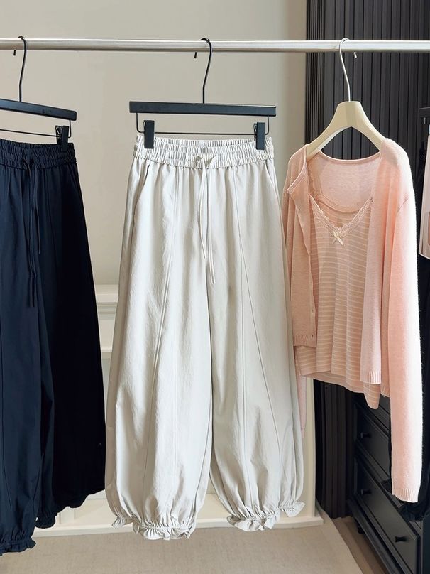 Korean Style High-Waisted Slimming Cropped Lantern Pants for Women Casual Loose Wide Leg Tulip Pants New Spring Autumn_ecoleips.com