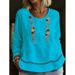 Women's Clothing Casual Shirt Women’s Elegant Long-Sleeve Blouse – Lace Trimmed Relaxed Fit Shirt (Breathable Cotton, Casual & Chic)_ecoleips.com